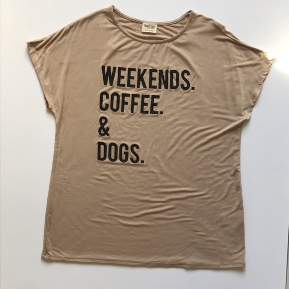 Graphic Top Weekends. Coffee. Dogs - Picture 2 of 2